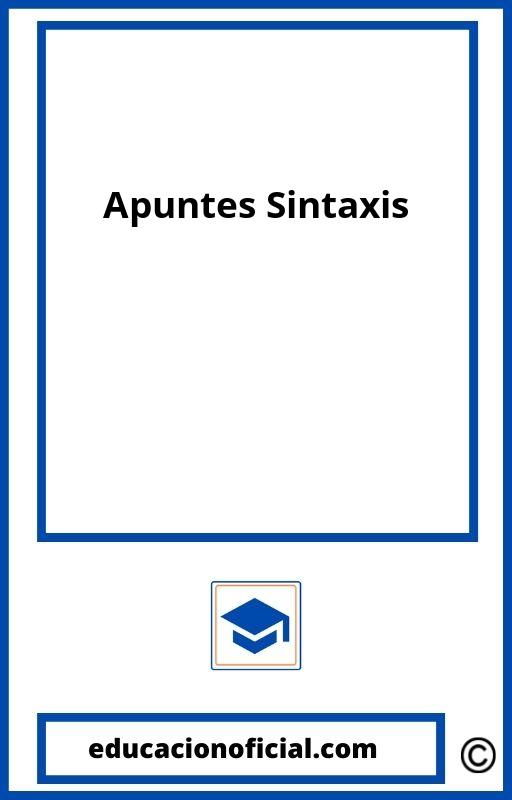 Apuntes Sintaxis Bachillerato PDF