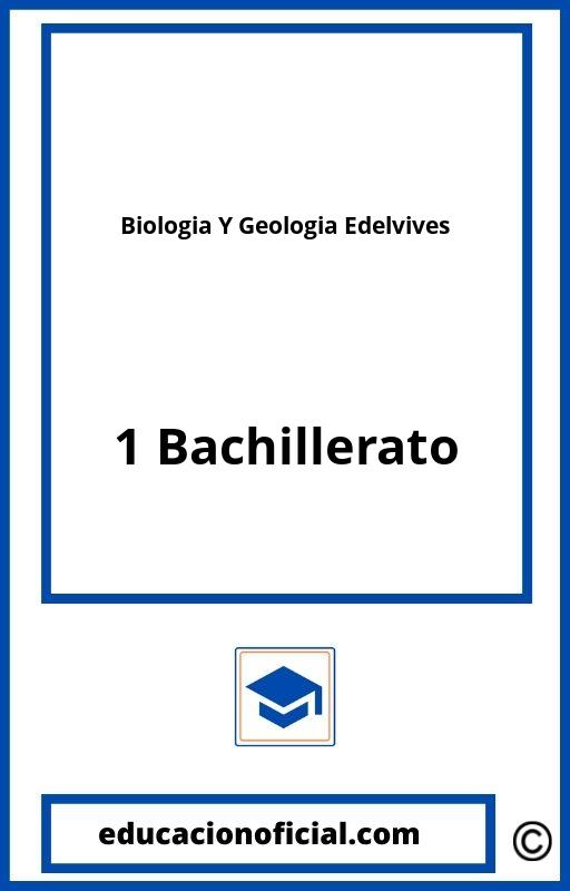 Biologia Y Geologia 1 Bachillerato Edelvives PDF