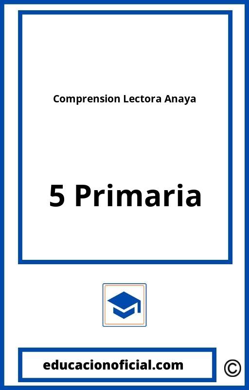 Comprension Lectora 5 Primaria Anaya PDF