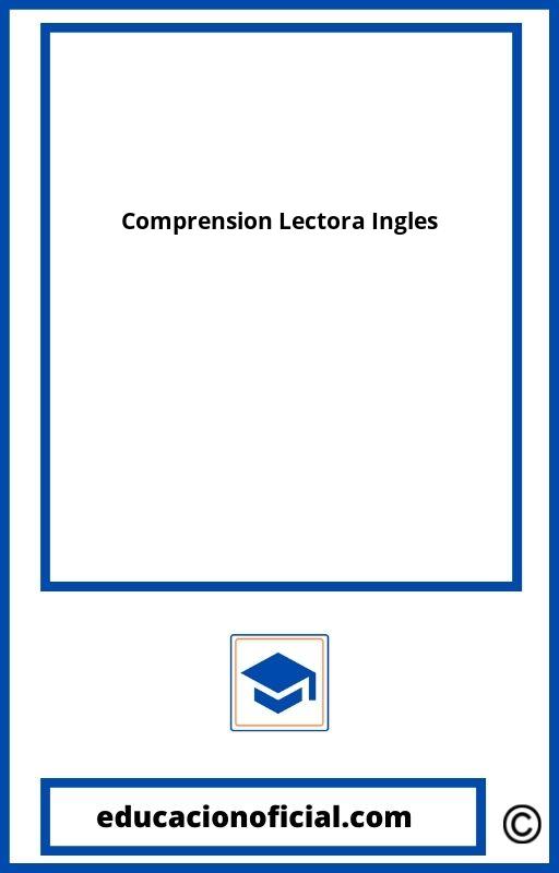 Comprension Lectora Ingles Primaria PDF