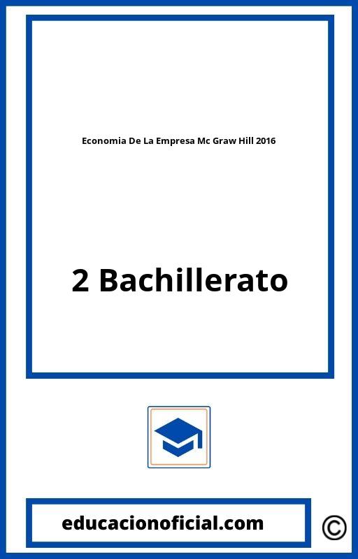 Economia De La Empresa 2 Bachillerato Mc Graw Hill 2016 PDF