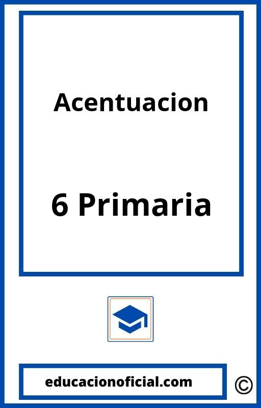 Ejercicios Acentuacion 6 Primaria PDF