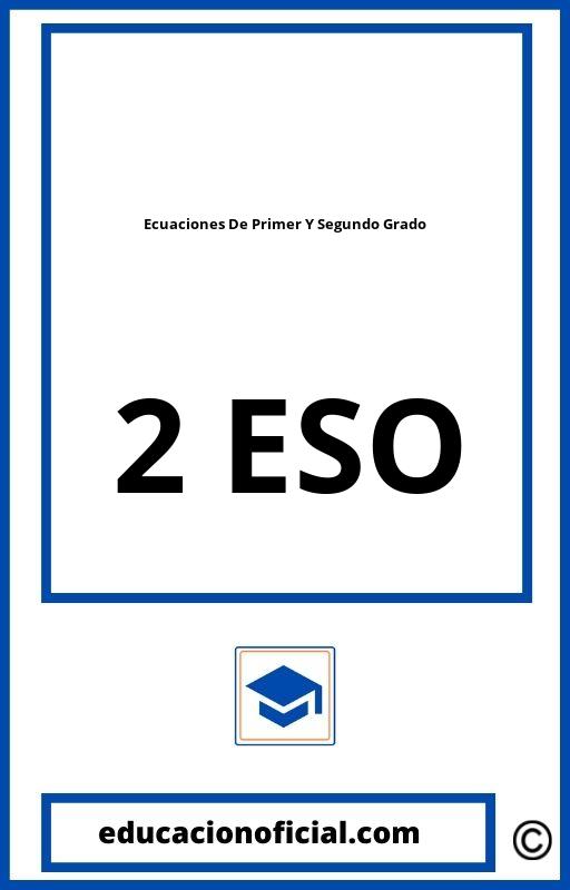 Ejercicios De Ecuaciones De Primer Y Segundo Grado 2 ESO PDF