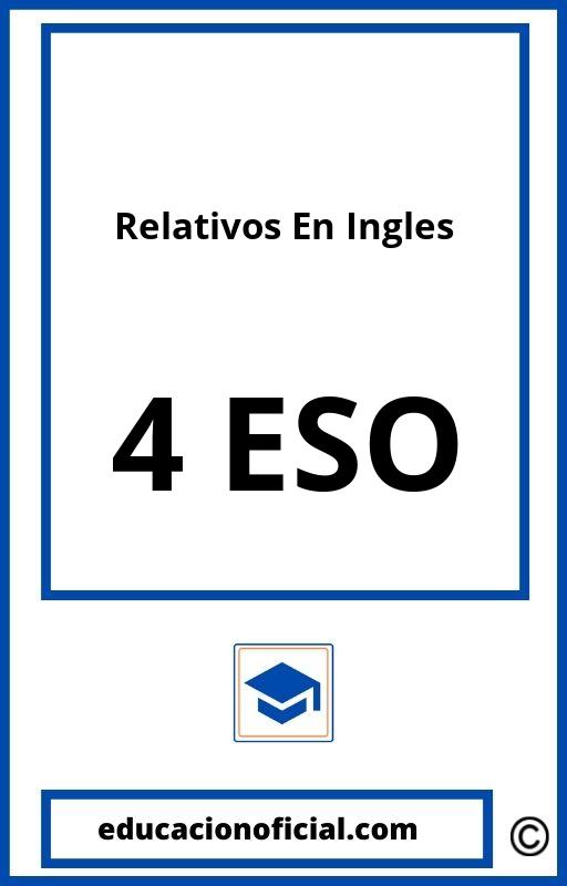Ejercicios De Relativos En Ingles 4 ESO PDF