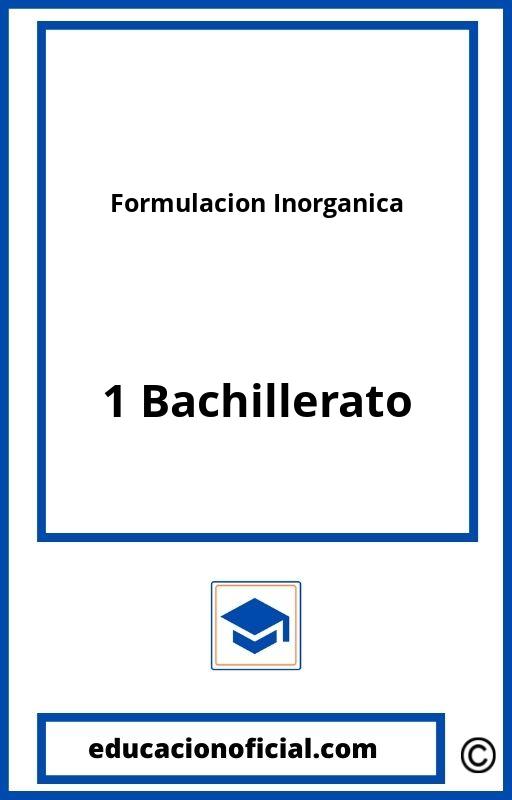 Ejercicios Formulacion Inorganica 1 Bachillerato PDF
