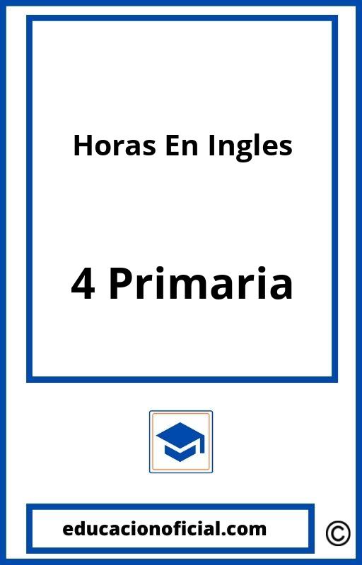 Ejercicios Horas En Ingles 4 Primaria PDF