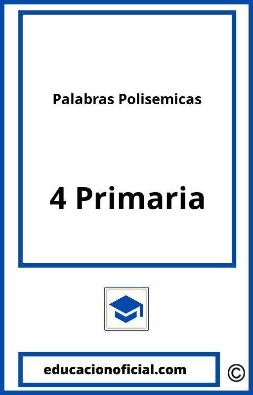 Ejercicios Palabras Polisemicas 4 Primaria PDF