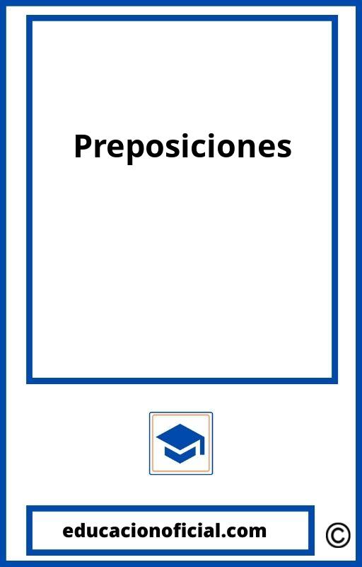 Ejercicios Preposiciones Primaria PDF