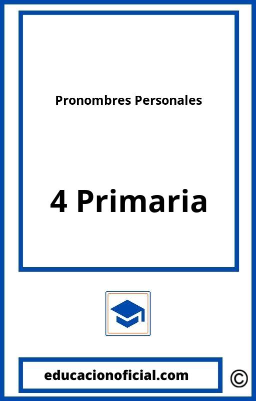 Ejercicios Pronombres Personales 4 Primaria PDF