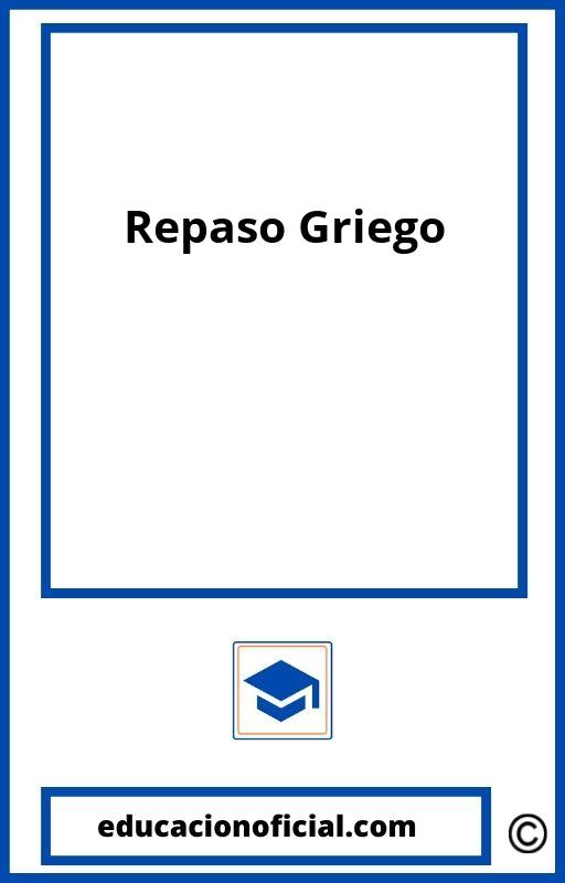 Ejercicios Repaso Griego 1O Bachillerato PDF 】 2024