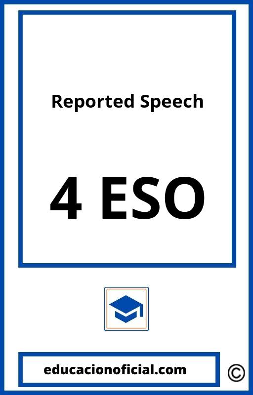 Ejercicios Reported Speech 4 ESO PDF