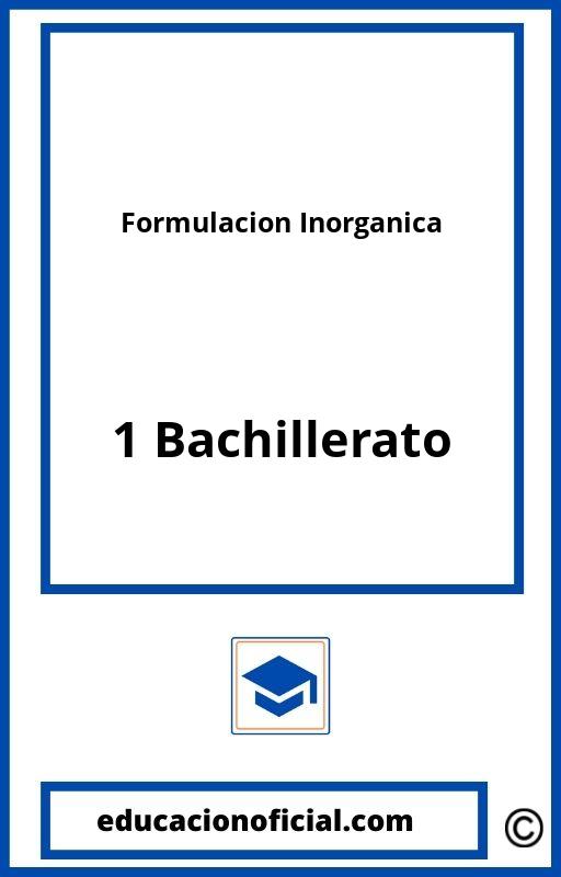 Ejercicios Resueltos Formulacion Inorganica 1 Bachillerato PDF