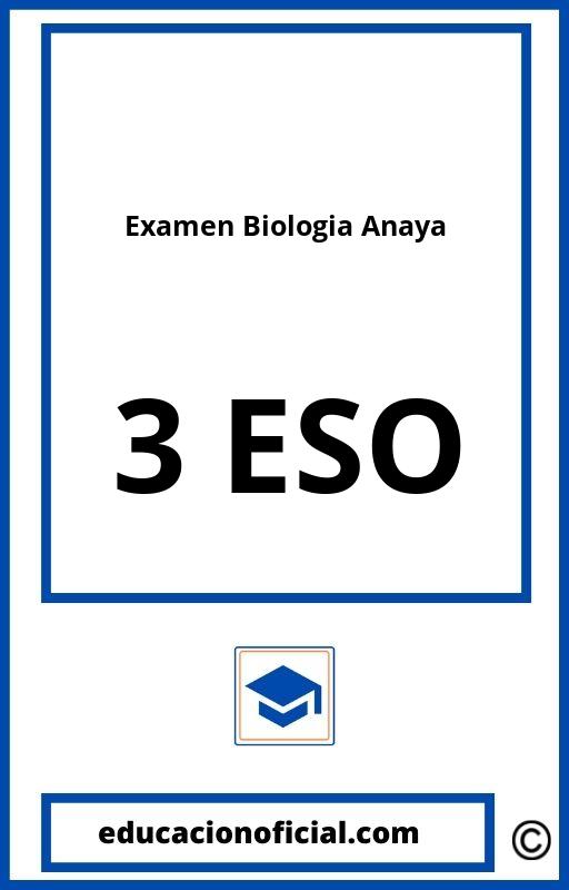 Examen Biologia 3 ESO PDF Anaya
