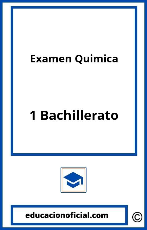 Examen Quimica 1 Bachillerato PDF