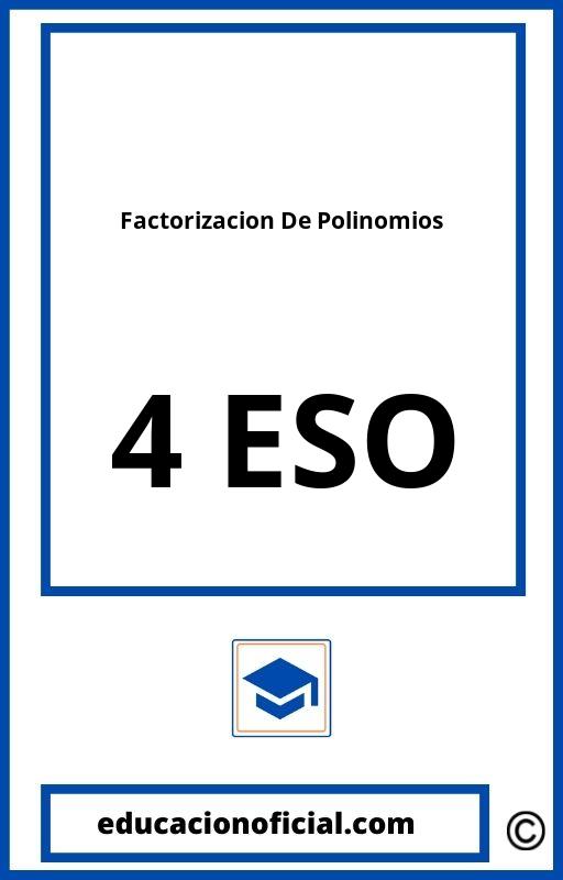 Factorizacion De Polinomios Ejercicios Resueltos 4 ESO PDF