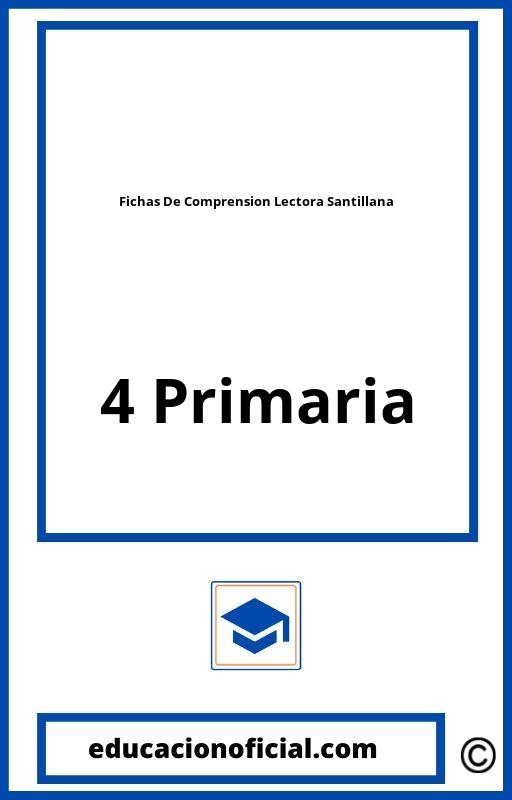 Fichas De Comprension Lectora 4 Primaria Santillana PDF
