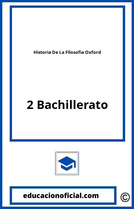 Historia De La Filosofia 2 Bachillerato Oxford PDF