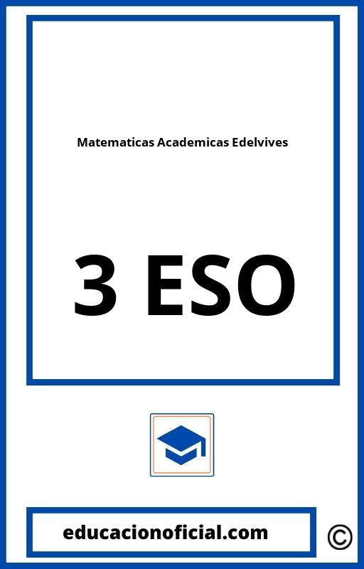 Matematicas Academicas 3 ESO Edelvives PDF