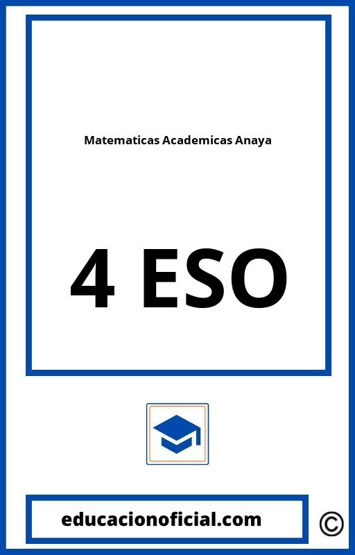 Matematicas Academicas 4 ESO Anaya Soluciones PDF
