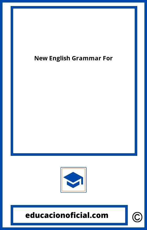 New English Grammar For Bachillerato PDF