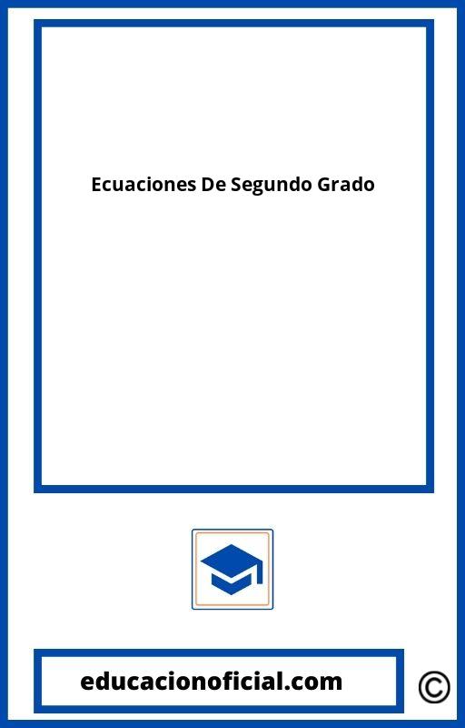 Problemas De Ecuaciones De Segundo Grado 2O ESO PDF